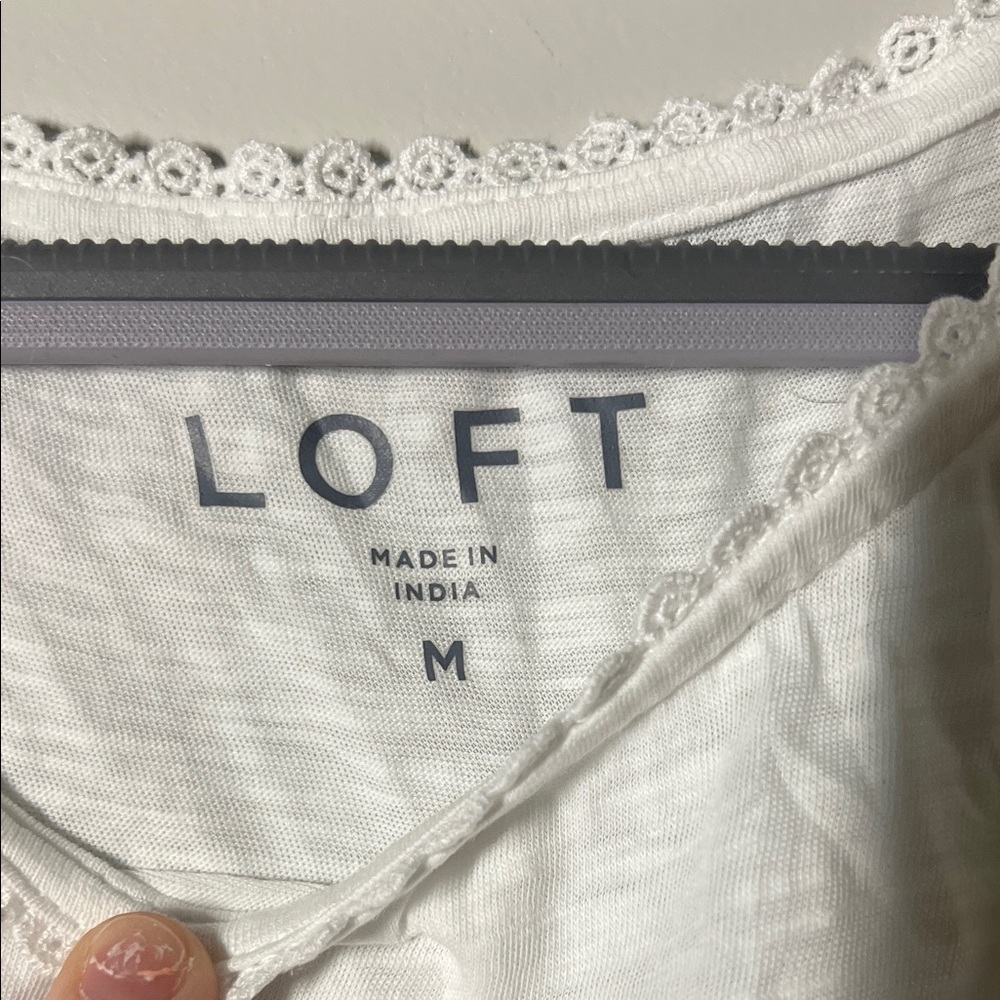 LOFT White Ruffle Hem Tank Top - Picture 2 of 5